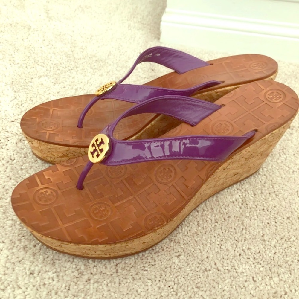 Purple Tory Burch wedges 7.5